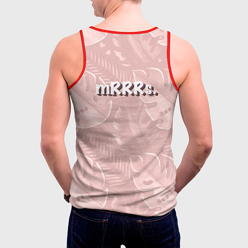 Мужская майка без рукавов Миссис и Мистр Влюбленные динозавры / 3D-Красный – фото 4