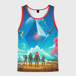 Майка-безрукавка мужская No Mans Sky, цвет: 3D-красный