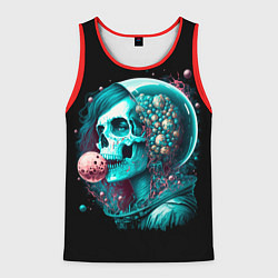 Майка-безрукавка мужская Скелет девушки из космоса, цвет: 3D-красный