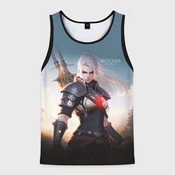 Майка-безрукавка мужская The Witcher girl art, цвет: 3D-черный