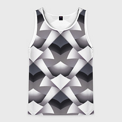 Майка-безрукавка мужская Абстрактный геометрический узор с элементами фэнте, цвет: 3D-белый