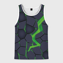 Майка-безрукавка мужская Зелёный неон, цвет: 3D-белый