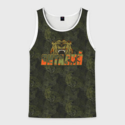 Майка-безрукавка мужская Виталий камуфляж, цвет: 3D-белый