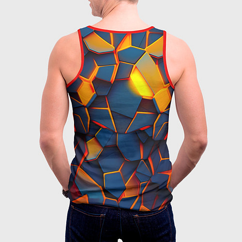 Мужская майка без рукавов Плитки со свечением / 3D-Красный – фото 4