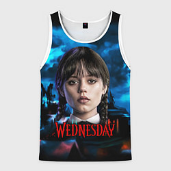 Майка-безрукавка мужская Wednesday horror, цвет: 3D-белый