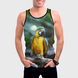 Майка-безрукавка мужская Красавец попугай, цвет: 3D-черный — фото 2