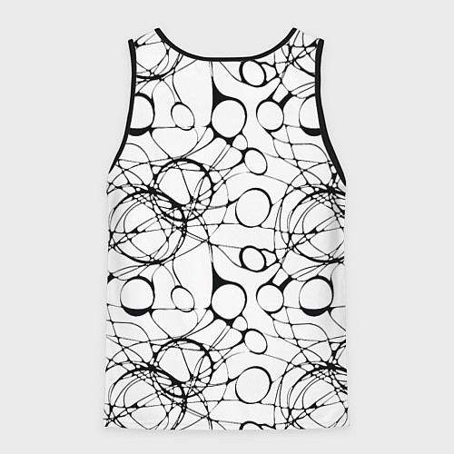 Мужская майка без рукавов Нейрографический узор / 3D-Черный – фото 2