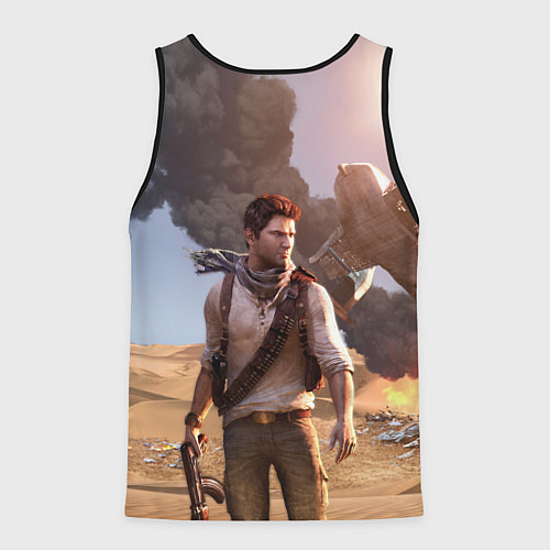 Мужская майка без рукавов Uncharted 3 / 3D-Черный – фото 2