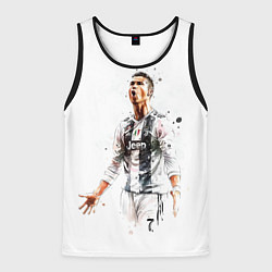Майка-безрукавка мужская CR 7 Juventus, цвет: 3D-черный