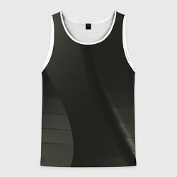 Майка-безрукавка мужская Чёрные геометрические металлические листы, цвет: 3D-белый
