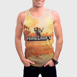 Майка-безрукавка мужская Стив Майнкрафт Minecraft, цвет: 3D-белый — фото 2
