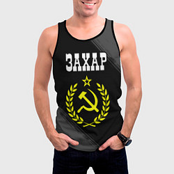 Майка-безрукавка мужская Захар и желтый символ СССР со звездой, цвет: 3D-черный — фото 2