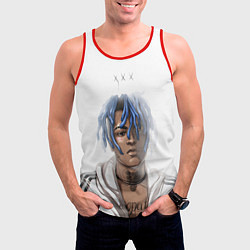 Майка-безрукавка мужская XXXTentacion - art, цвет: 3D-красный — фото 2