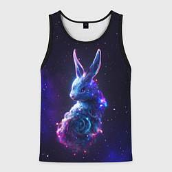 Майка-безрукавка мужская Космический звёздный кролик, цвет: 3D-черный