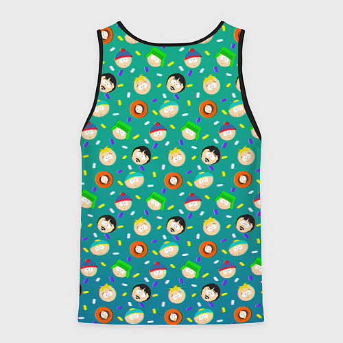 Мужская майка без рукавов Южный Парк - паттерн персонажи / 3D-Черный – фото 2