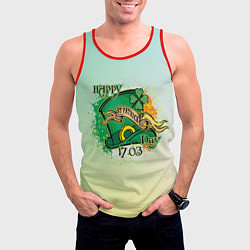 Майка-безрукавка мужская День Святого Патрика 17-03, цвет: 3D-красный — фото 2