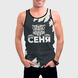 Майка-безрукавка мужская Сеня зубастый волк, цвет: 3D-черный — фото 2