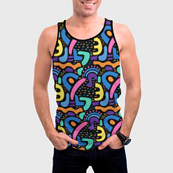 Майка-безрукавка мужская Multicolored texture pattern, цвет: 3D-черный — фото 2