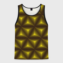 Майка-безрукавка мужская Желтые треугольники, цвет: 3D-черный