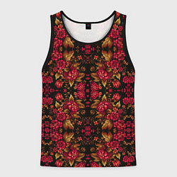 Мужская майка без рукавов Растительный паттерн под хохлому