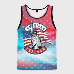 Майка-безрукавка мужская American freedom, цвет: 3D-черный