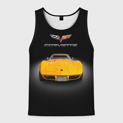Майка-безрукавка мужская Американский маслкар Chevrolet Corvette Stingray, цвет: 3D-черный