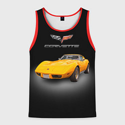Майка-безрукавка мужская Американский спорткар Chevrolet Corvette Stingray, цвет: 3D-красный