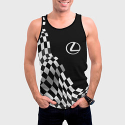 Майка-безрукавка мужская Lexus racing flag, цвет: 3D-черный — фото 2
