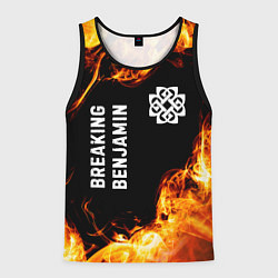 Майка-безрукавка мужская Breaking Benjamin и пылающий огонь, цвет: 3D-черный