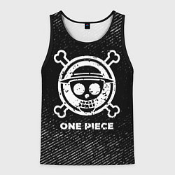 Мужская майка без рукавов One Piece с потертостями на темном фоне