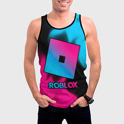 Майка-безрукавка мужская Roblox - neon gradient, цвет: 3D-черный — фото 2