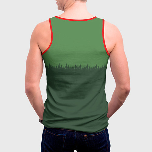 Мужская майка без рукавов Погранзастава / 3D-Красный – фото 4