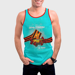 Майка-безрукавка мужская 9 мая день памяти, цвет: 3D-красный — фото 2