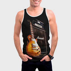Майка-безрукавка мужская Рокерская гитара, цвет: 3D-белый — фото 2