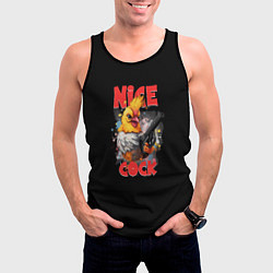 Майка-безрукавка мужская Chicken gun nice cock, цвет: 3D-черный — фото 2