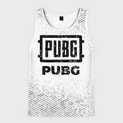Майка-безрукавка мужская PUBG с потертостями на светлом фоне, цвет: 3D-белый