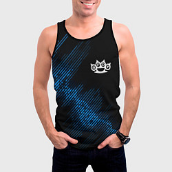 Майка-безрукавка мужская Five Finger Death Punch звуковая волна, цвет: 3D-черный — фото 2