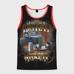 Майка-безрукавка мужская Хот род на базе модели Ford 30-х годов, цвет: 3D-красный