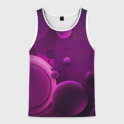 Майка-безрукавка мужская Фиолетовые шары, цвет: 3D-белый