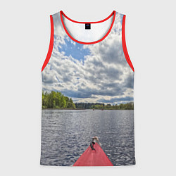 Майка-безрукавка мужская Сплав на байдарке, цвет: 3D-красный
