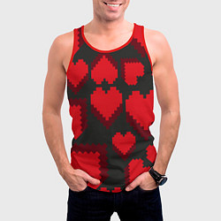 Майка-безрукавка мужская Pixel hearts, цвет: 3D-красный — фото 2