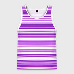 Майка-безрукавка мужская Фиолетовые полосы, цвет: 3D-белый