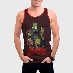 Майка-безрукавка мужская Симпсоны зомби, цвет: 3D-красный — фото 2