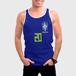Майка-безрукавка мужская Винисиус Жуниор ЧМ 2022 сборная Бразилии гостевая, цвет: 3D-белый — фото 2