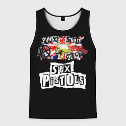 Майка-безрукавка мужская Sex Pistols - punks not dead, цвет: 3D-черный