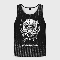 Майка-безрукавка мужская Motorhead с потертостями на темном фоне, цвет: 3D-черный