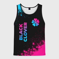 Майка-безрукавка мужская Black Clover - neon gradient: надпись, символ, цвет: 3D-черный