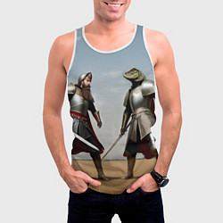 Майка-безрукавка мужская Древний Рус против Ящера, цвет: 3D-белый — фото 2