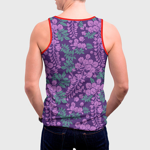 Мужская майка без рукавов Сиреневый рай / 3D-Красный – фото 4