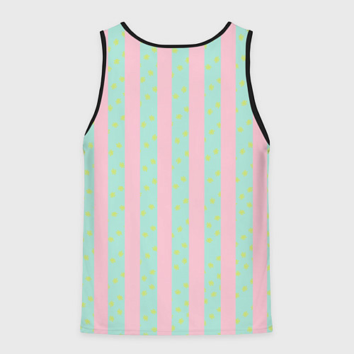 Мужская майка без рукавов Полоска в цветочек - костюм Кена из фильма Барби / 3D-Черный – фото 2